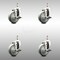 Service Caster 4 Inch 316SS Gray Polyurethane Swivel 3/8 Inch Threaded Stem Caster Set Brake SCC-SS316TS20S414-PPUB-TLB-381615-4 - alternate 1